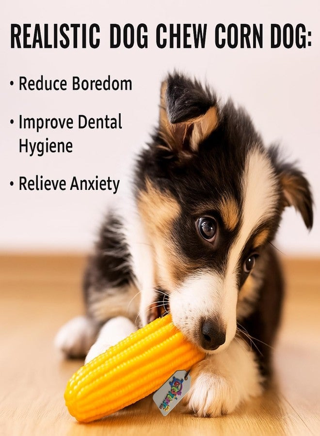 Western Era Corn Squeaky Dog Toy | Realistic Corn Cob Chew Toy with Built-in Squeaker | Textured Surface for Teeth Cleaning | Interactive Rubber Toy for All Breeds | Fun Indoor Outdoor Pet Toy - Image 4